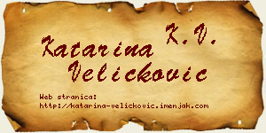 Katarina Veličković vizit kartica